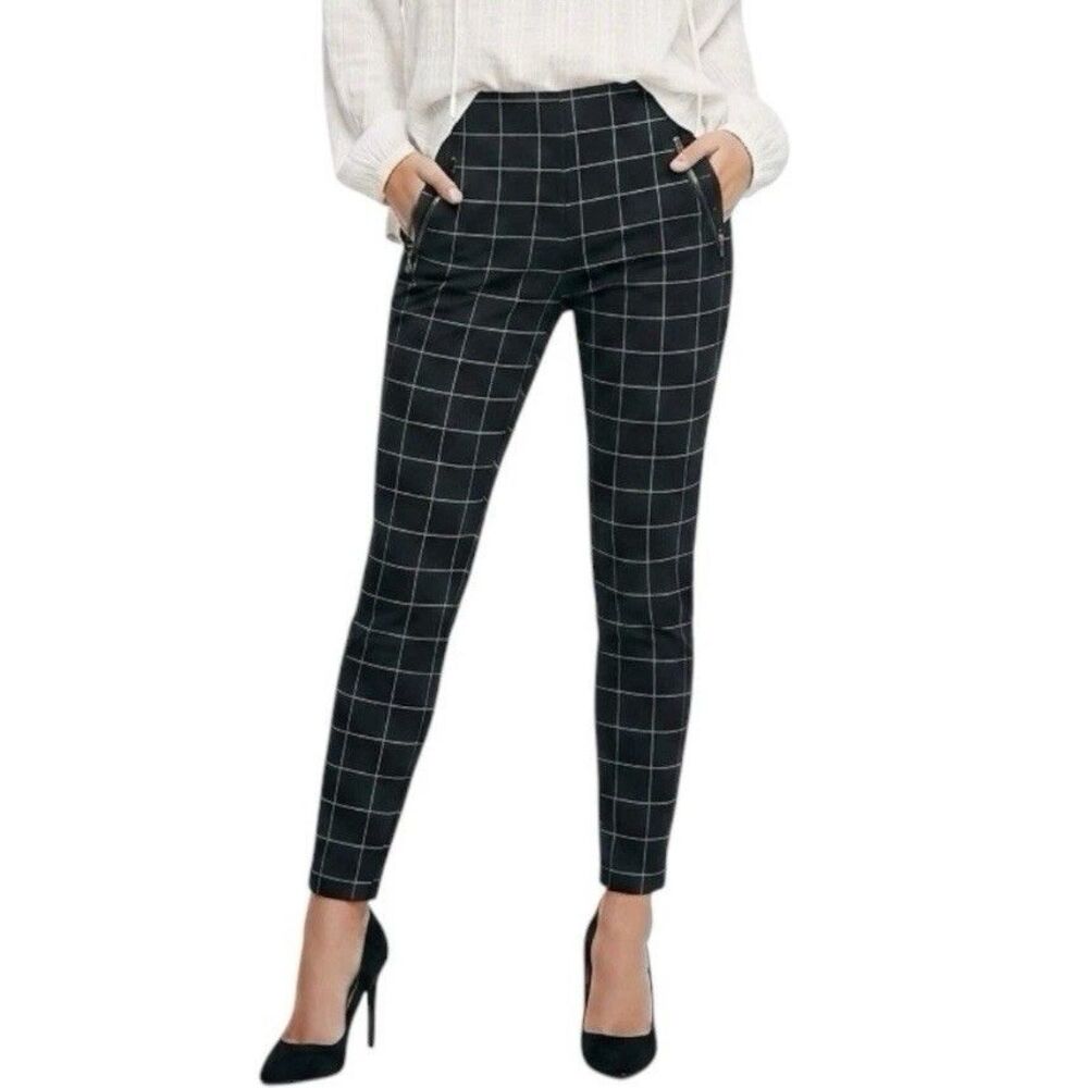 Massimo Fabro Womens Sz 10 Pants Plaid Trouser Preppy Office Career Italy